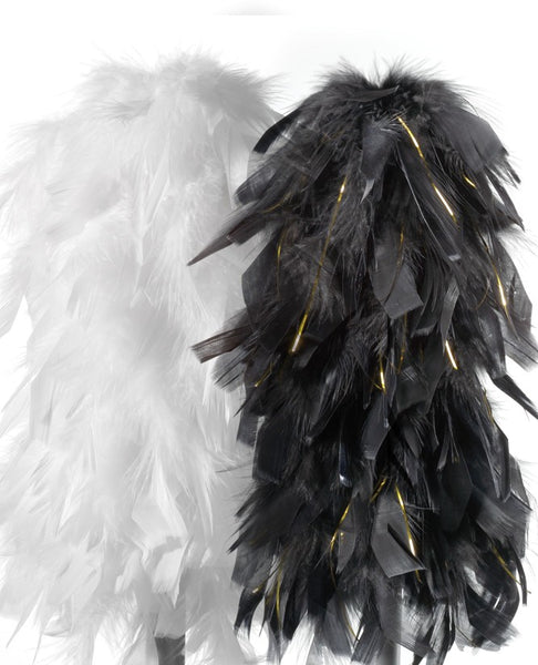Pandemonium Millinery Marabou Feather Brooches - Multi-Colored 3 / Black / White Marabou Feather